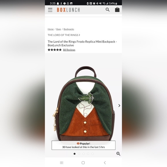 The Lord of the Rings Frodo Replica Mini Backpack - Picture 1 of 13